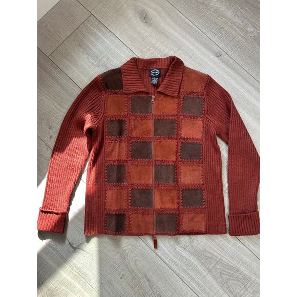 Y2K Designers Studio Originals Patchwork Leather & Knit Jacket – Size S - Picture 5 of 8